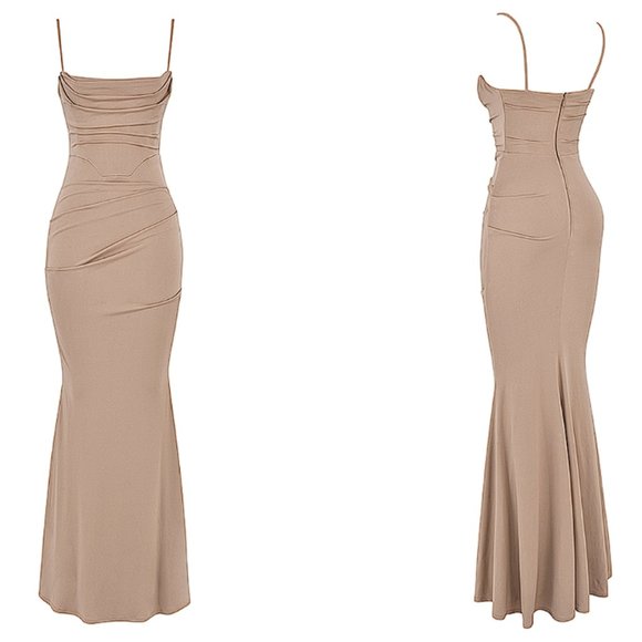 HOUSE OF CB 'Milena' Almond Jersey Corset Maxi Dress NWOT - Picture 6 of 11